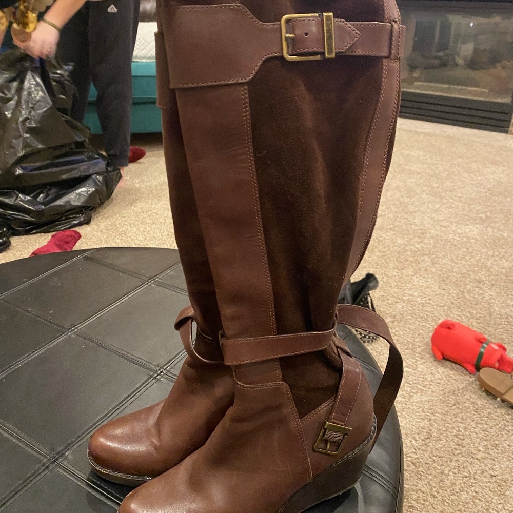 Cole Haan Brown suede and leather boots with Nike Air technology